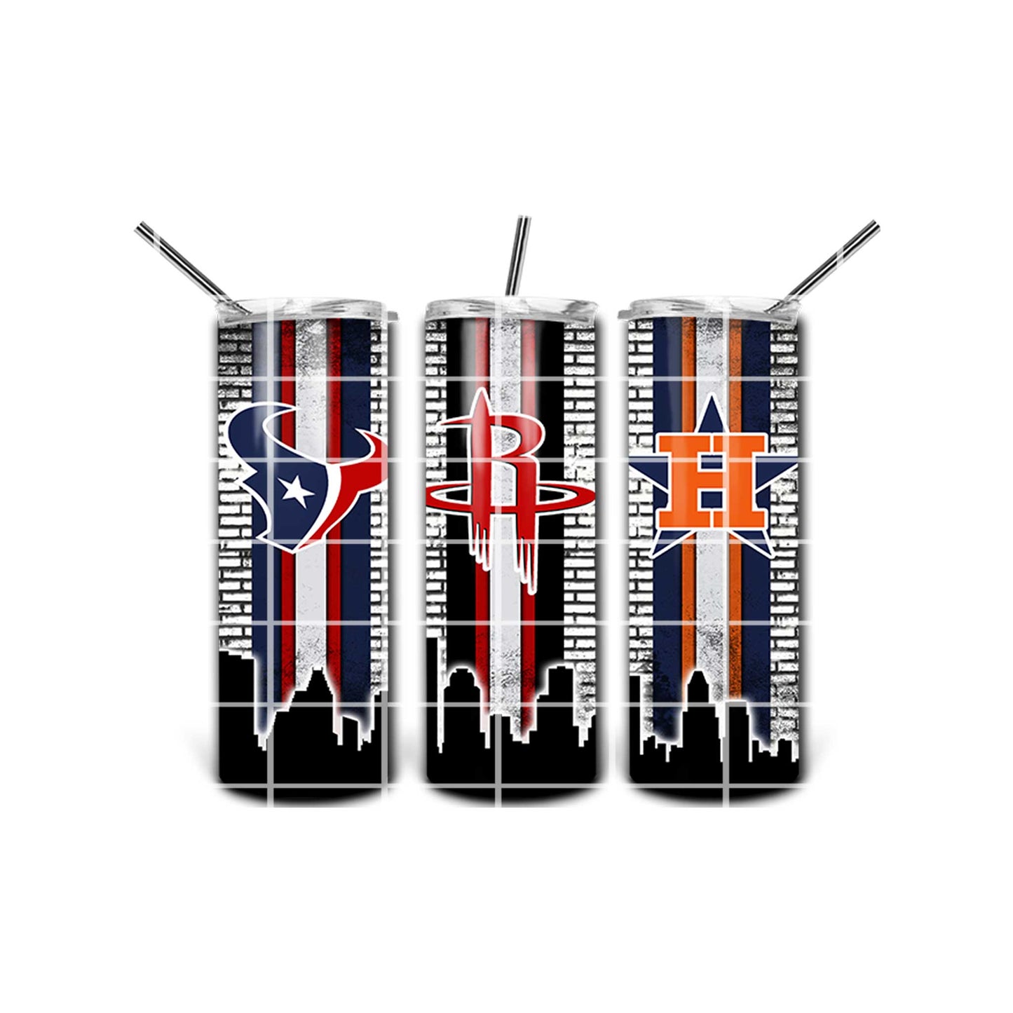 Digital Design - H Town 3 Teams 20oz Tumbler Design