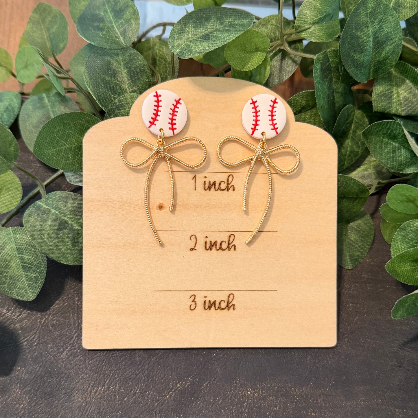 Baseball Bow Earrings