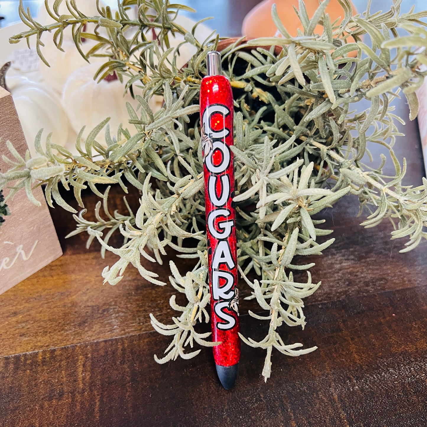 Glitter Pen - Cougar Mascot