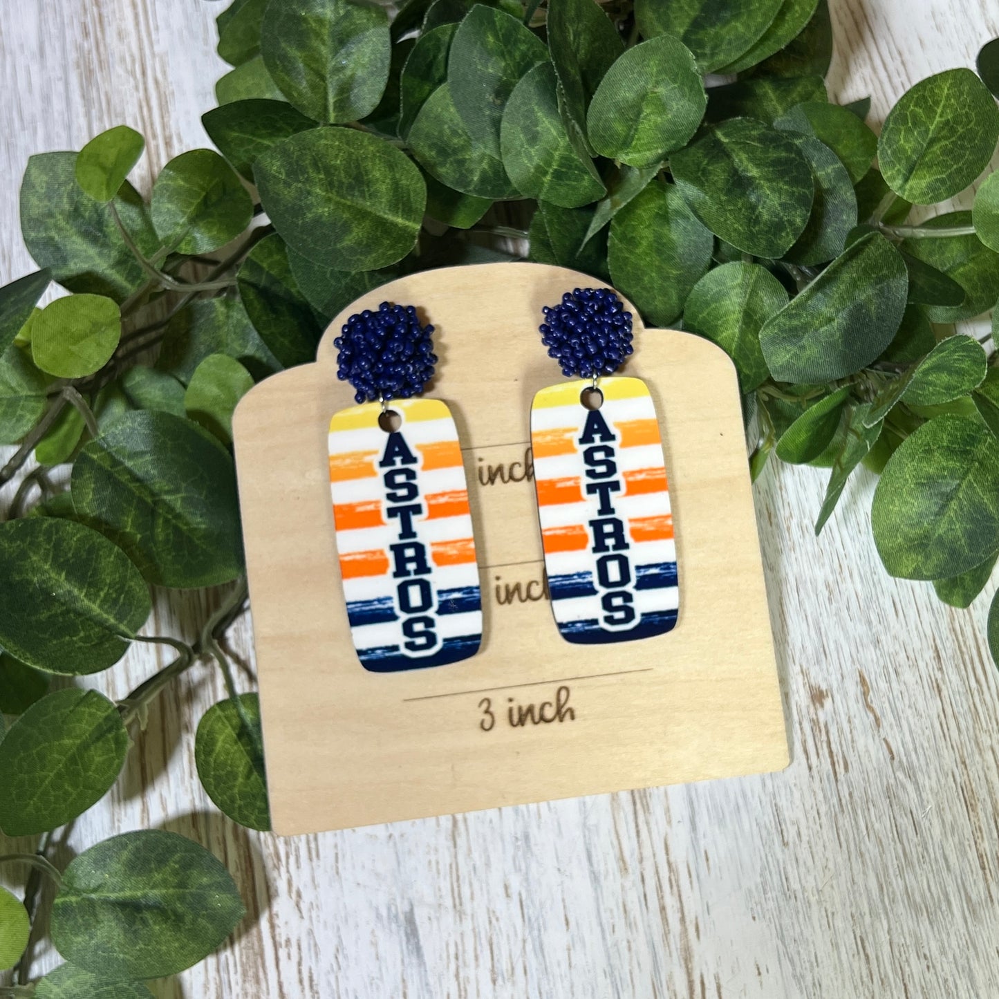 Astros Striped Earrings