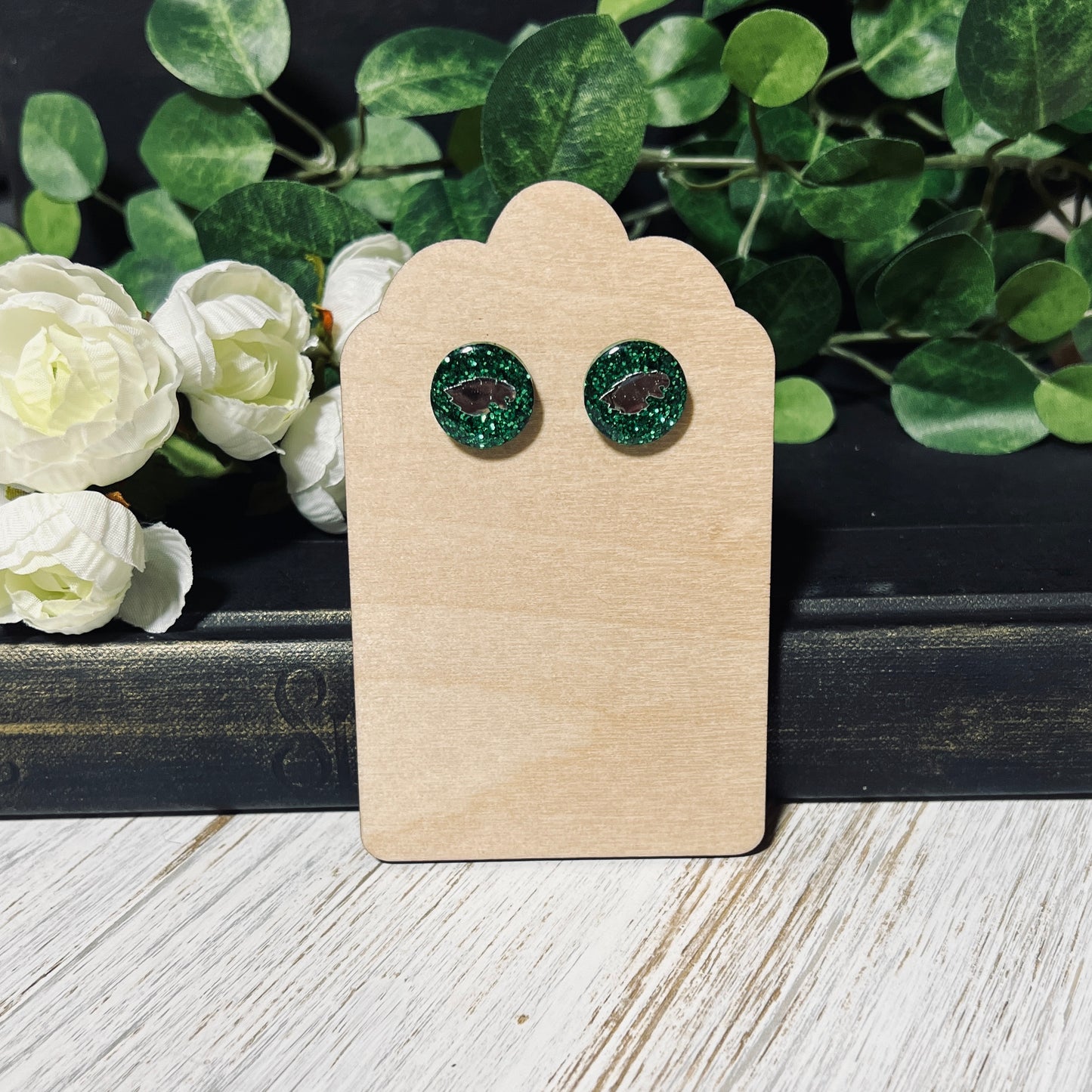 EAGLES Mascot Team Earrings - Glitter Drops