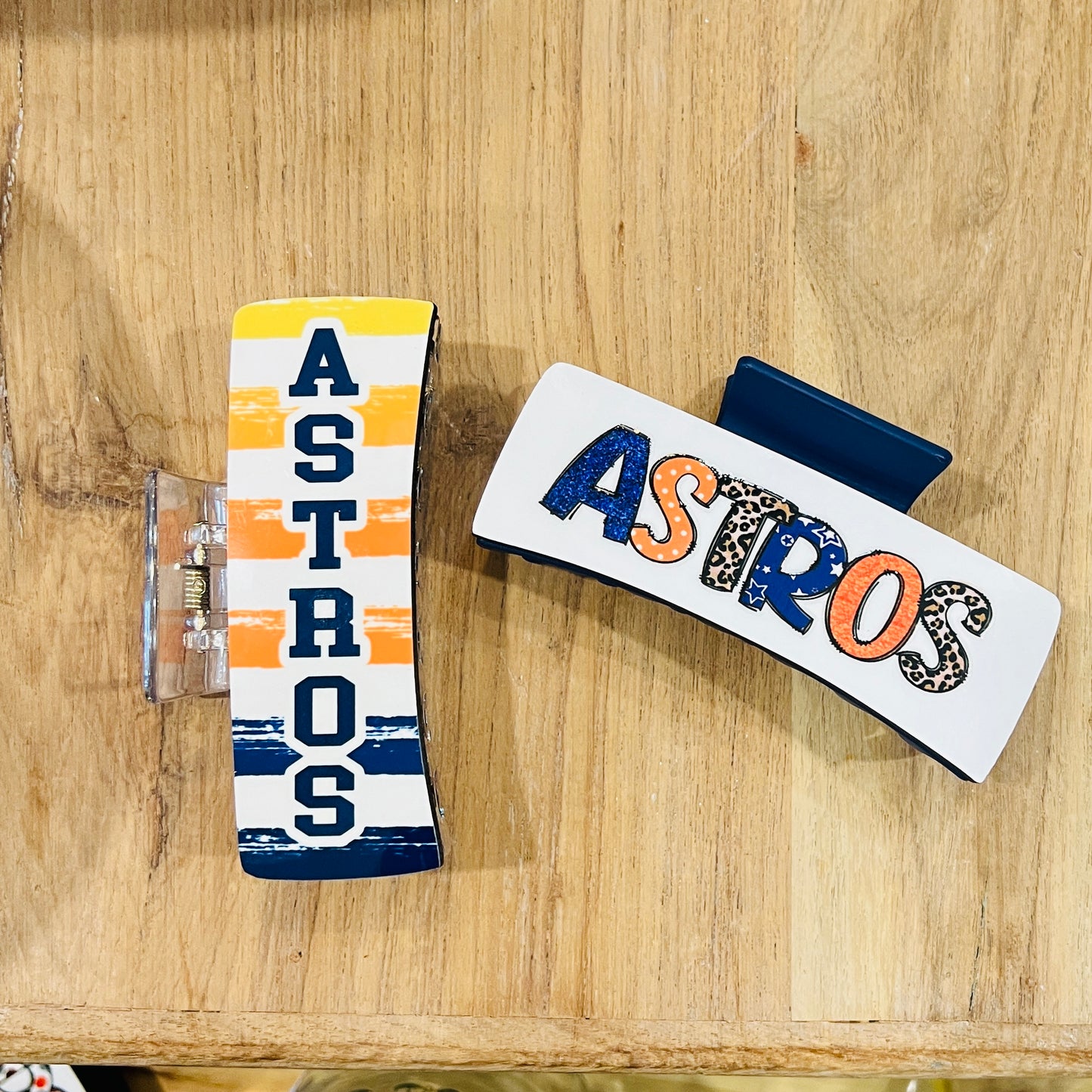 Astros Hair Claw Clip Stripes