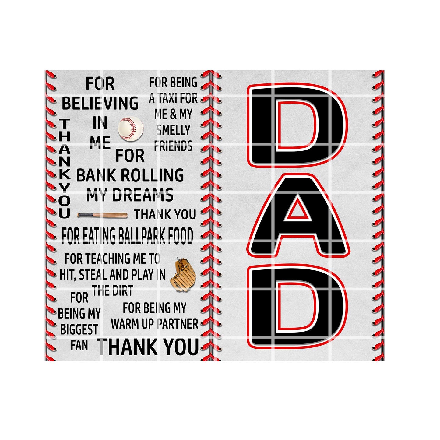 20 oz Tumbler Design - Baseball Dad