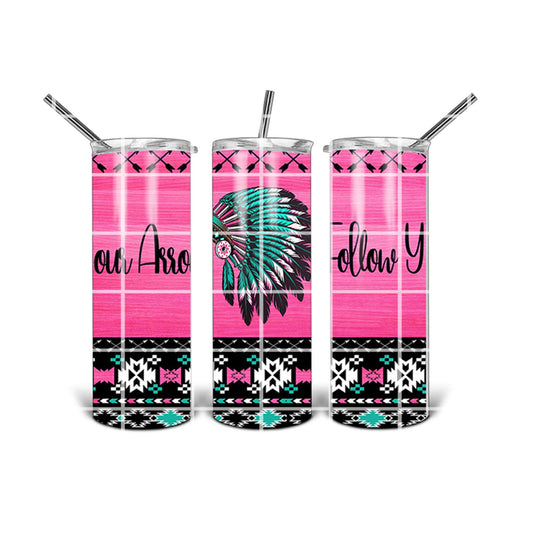 20 oz Tumbler Design - Aztec Pink