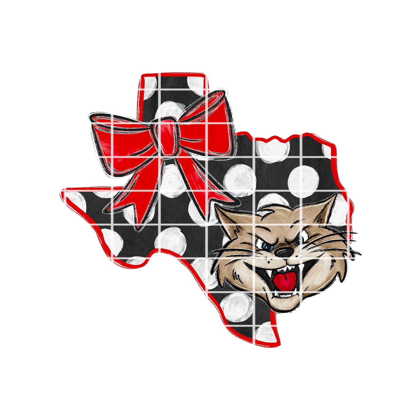 Mascot Digital Design - Cougars TX with Bow