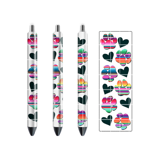 PEN WRAP DESIGN - PAW AND HEARTS