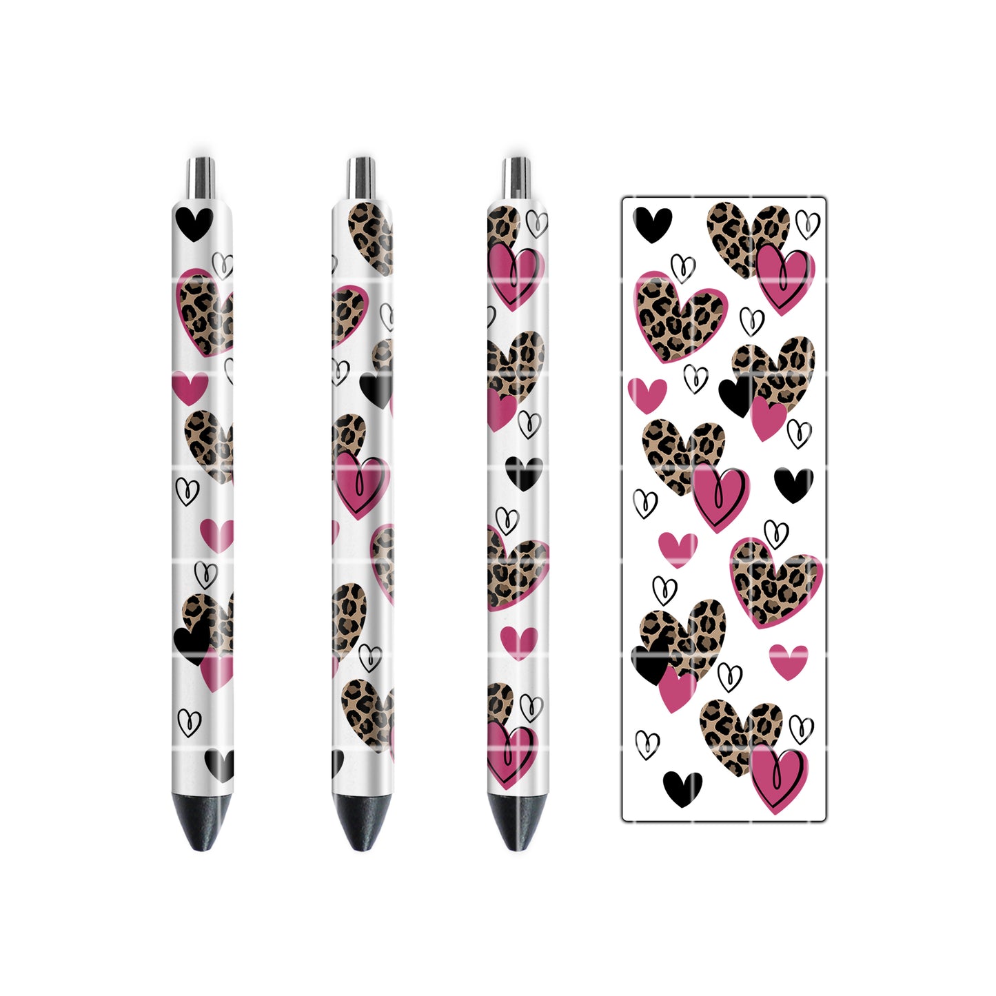 PEN WRAP DESIGN - HEARTS LEOPARD & PINK