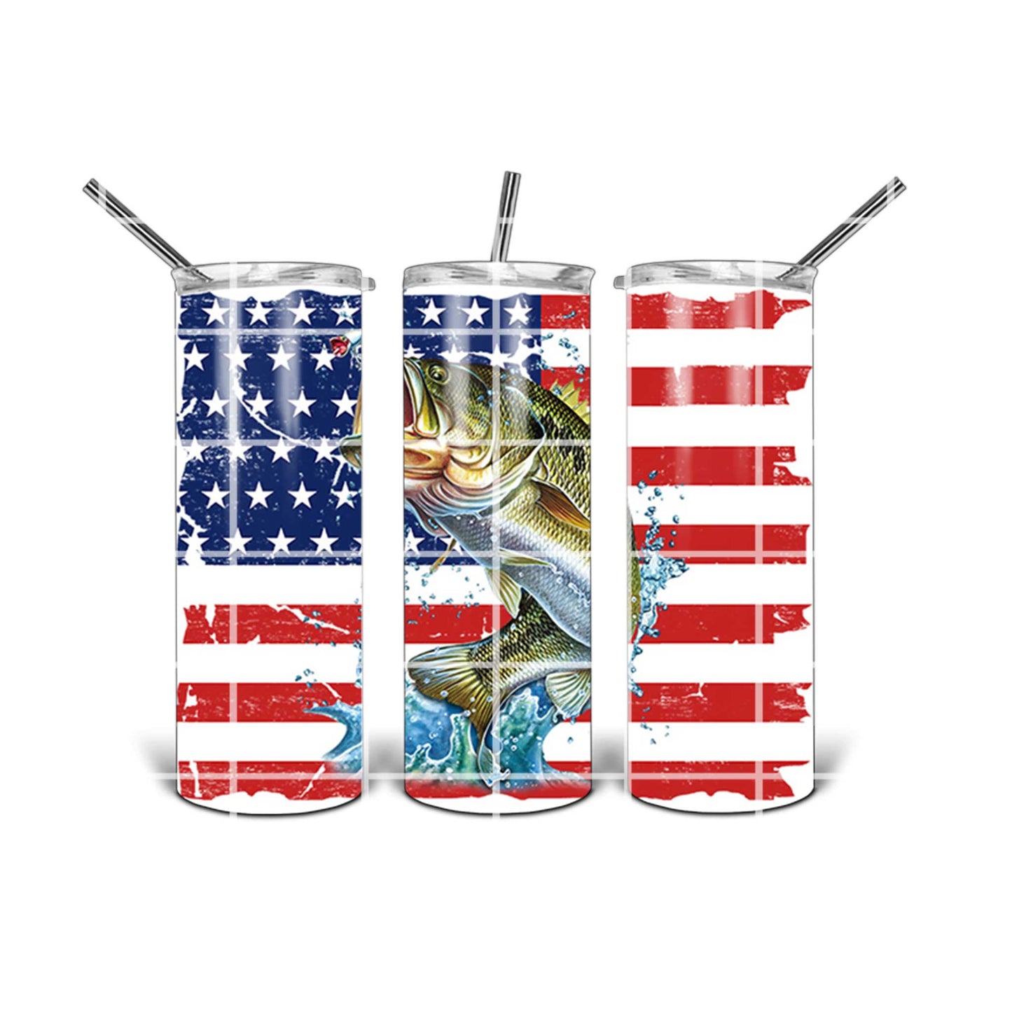 20 oz Tumbler Design - Flag & Fish