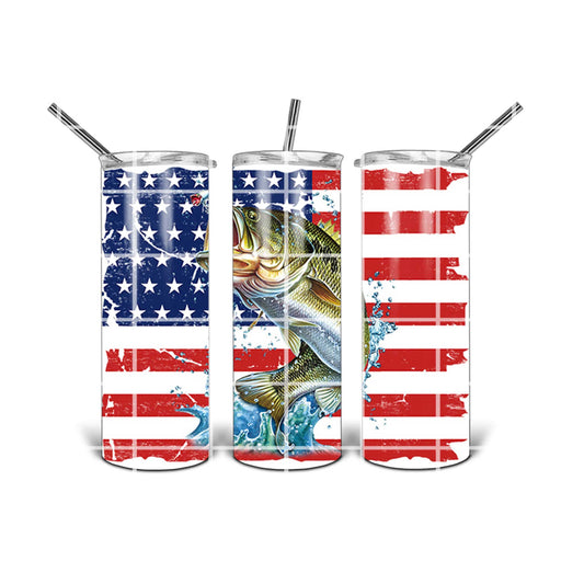 20 oz Tumbler Design - Flag & Fish