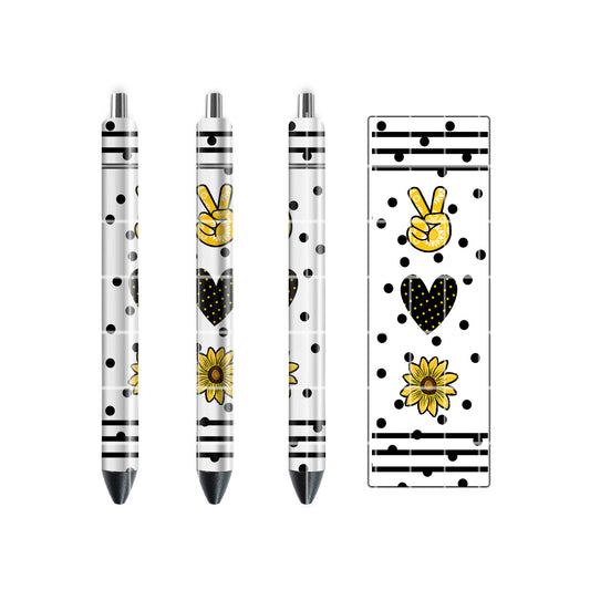 PEN WRAP DESIGN - PEACE LOVE& SUNFLOWER