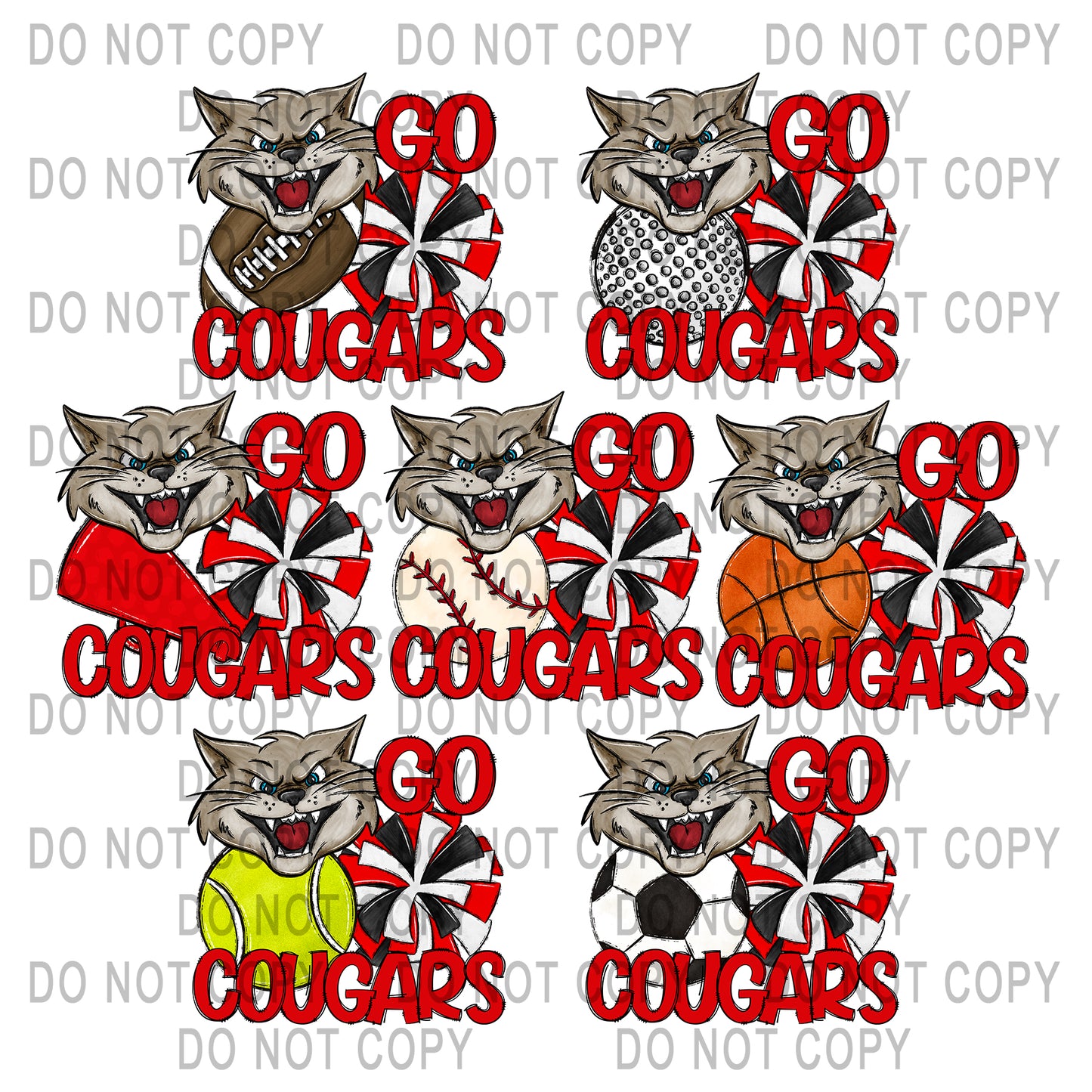 Mascot Digital Design - Cougars Bundle