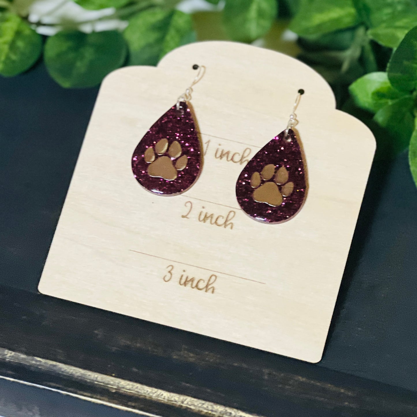 BULLDOG Mascot Team Earrings - Glitter Drops