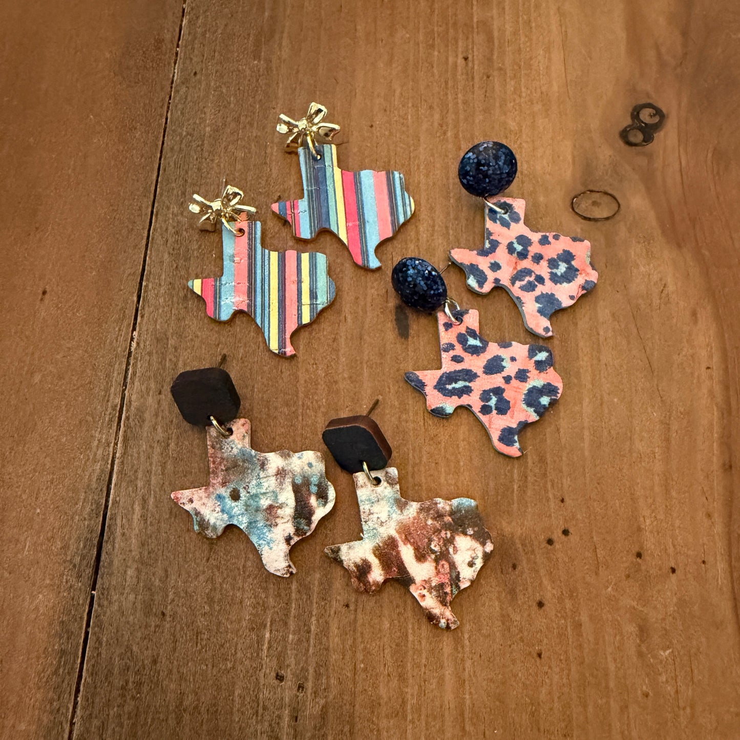 Leather Earrings - Texas - 1 layer
