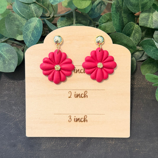 Flower Dangle Clay Earrings