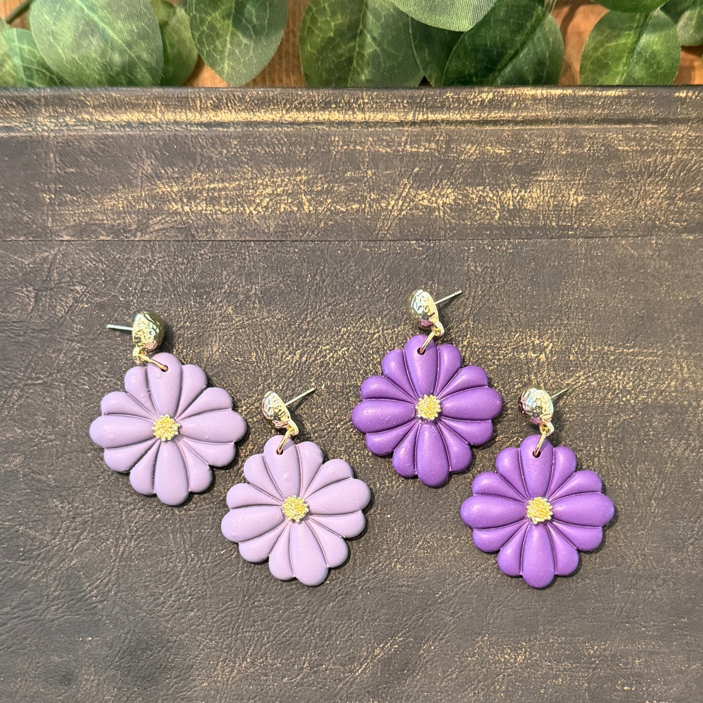 Flower Dangle Clay Earrings