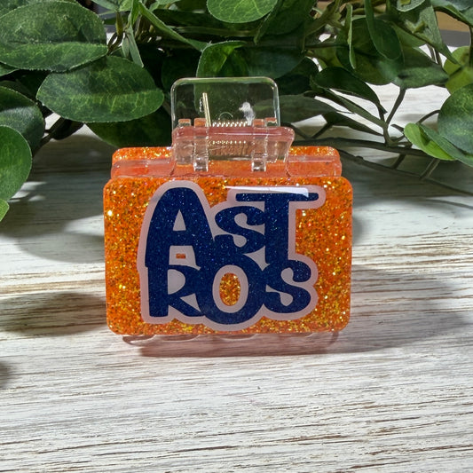 Astros Hair Claw Clip Glitter