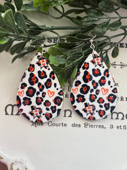 Astros Leopard Drop Earrings