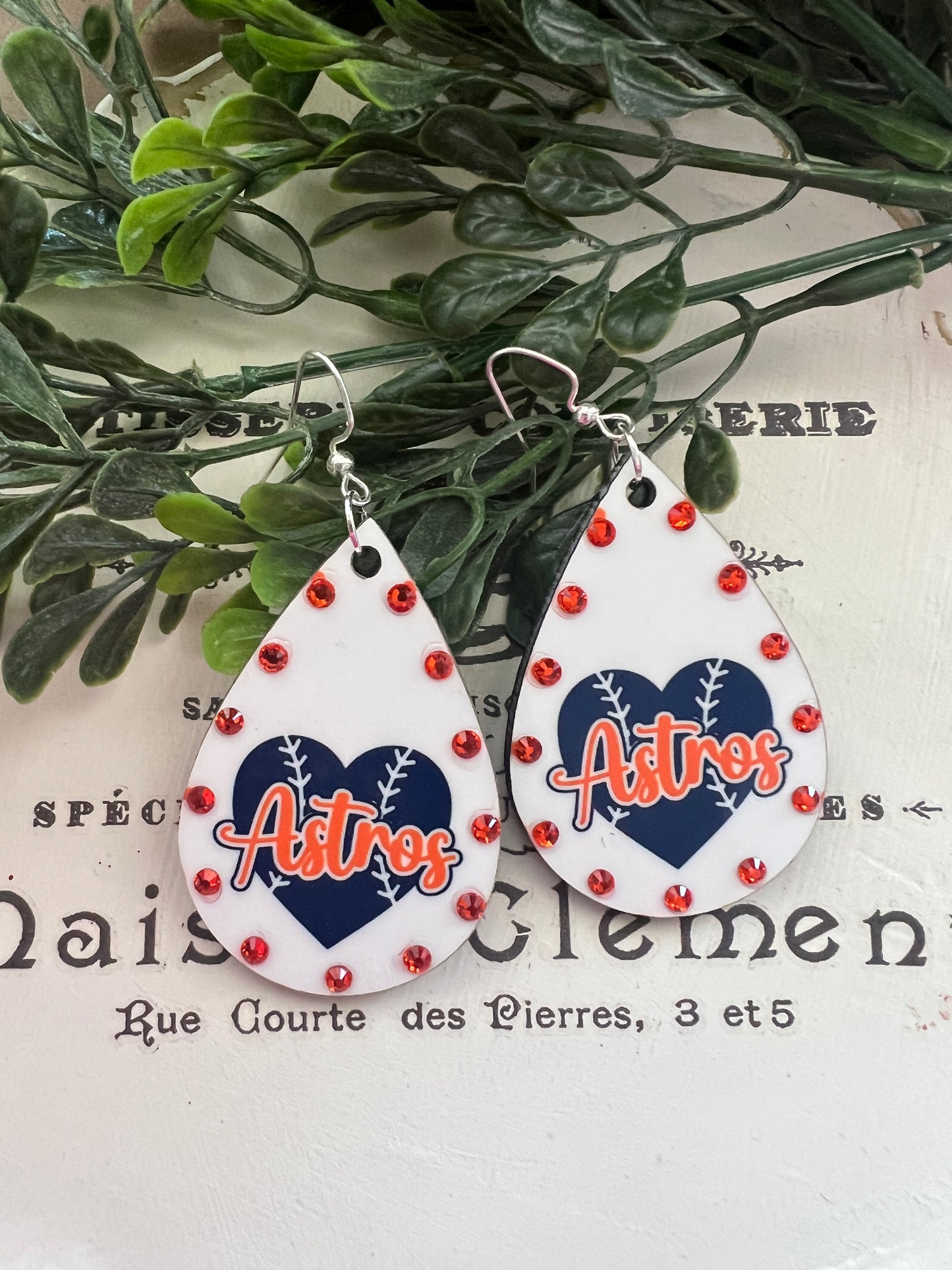 Astros Heart Drop Earrings