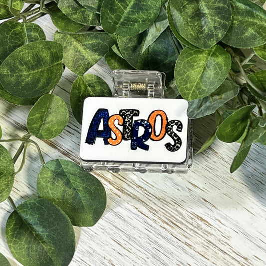 Astros Hair Claw Clip Doodle Letters
