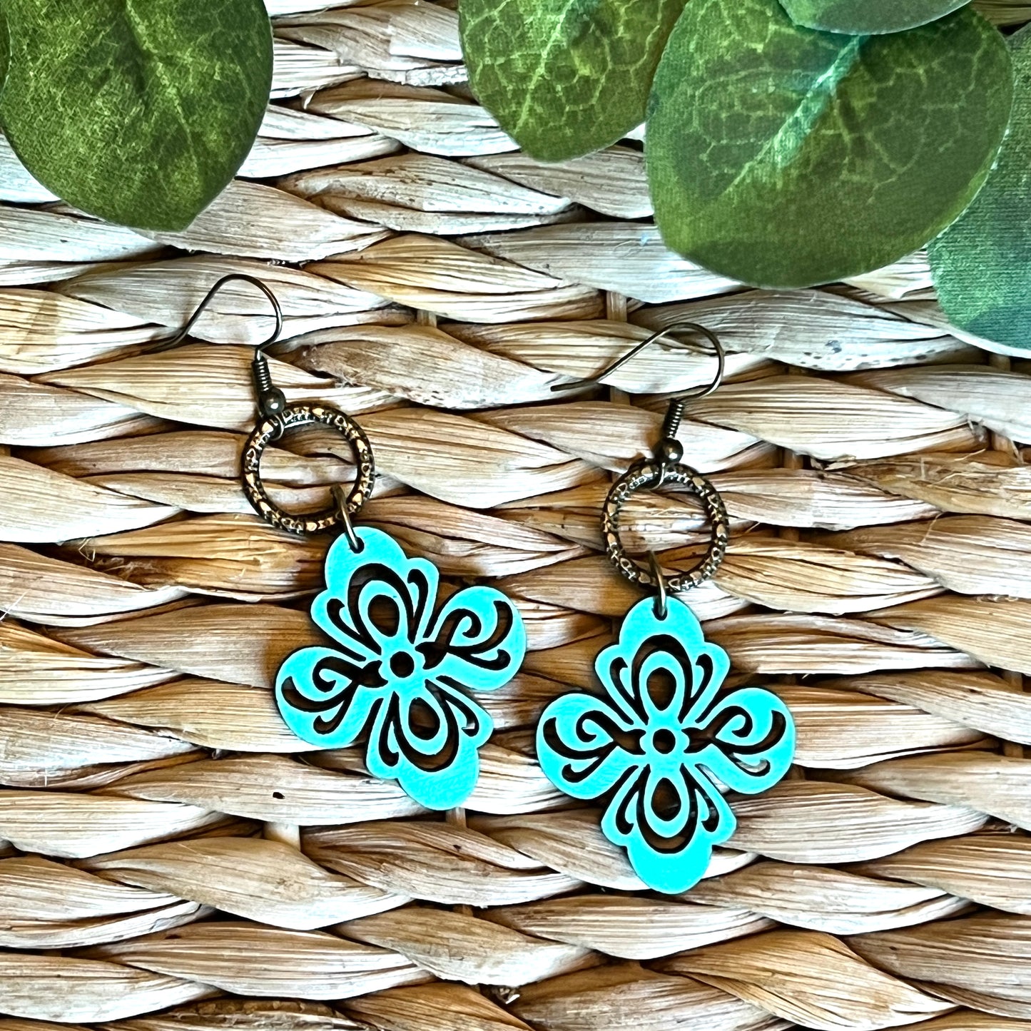 Wood Scroll Drop Earrings