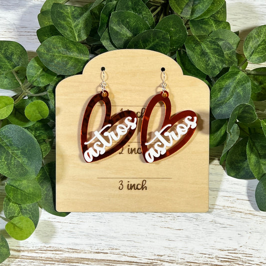 Astros Acrylic Heart