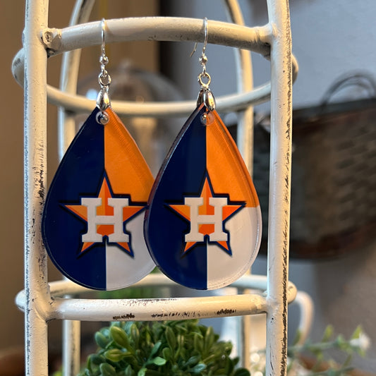 Astros H Flag Drop Earrings