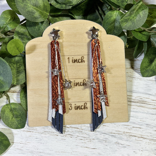 Astros Earrings - Skinny Fringe