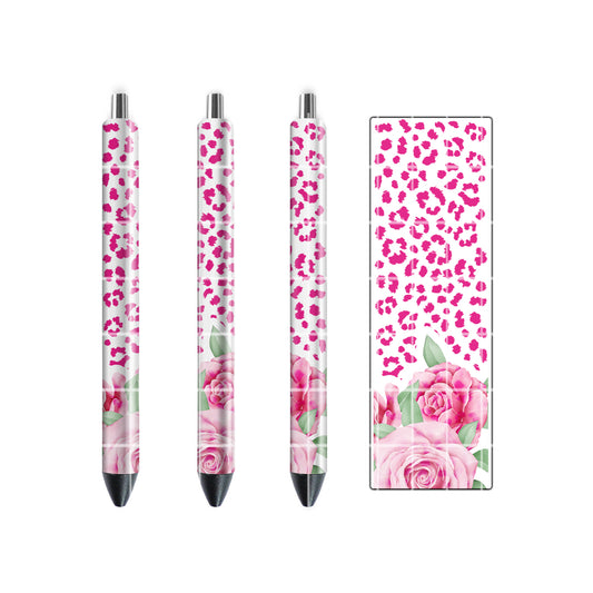 PEN WRAP DESIGN - PINK FLORAL LEOPARD