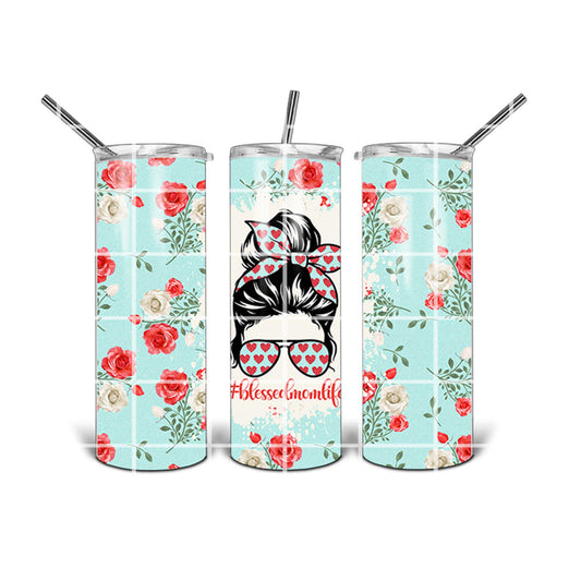 20 oz Tumbler Design - Blessed Mom Tumbler Wrap