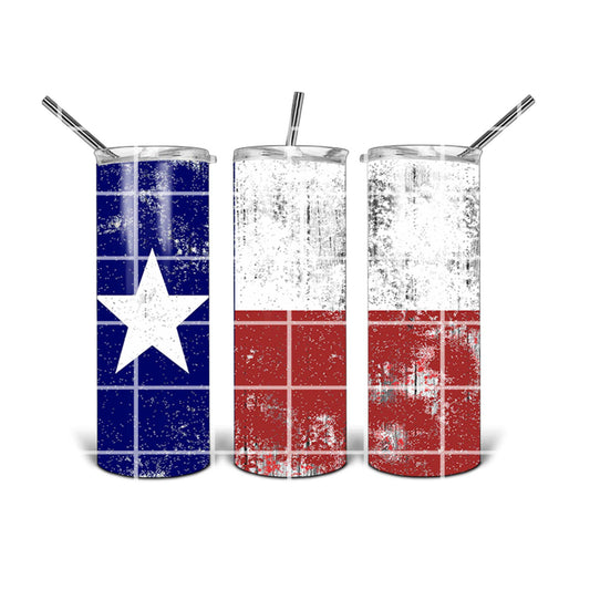 20 oz Tumbler Design - Distressed Texas Flag