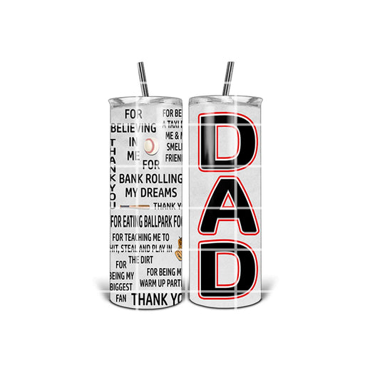 20 oz Tumbler Design - Baseball Dad