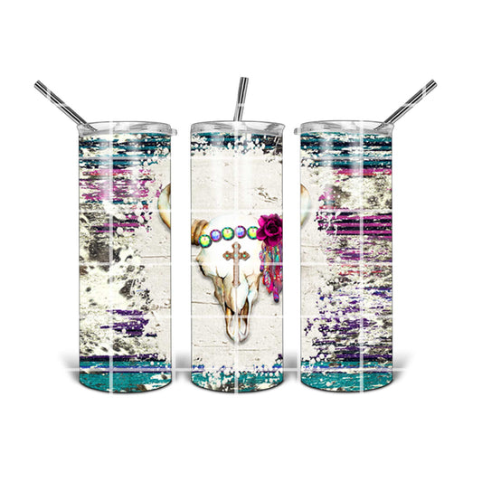 20 oz Tumbler Design - Boho Skull